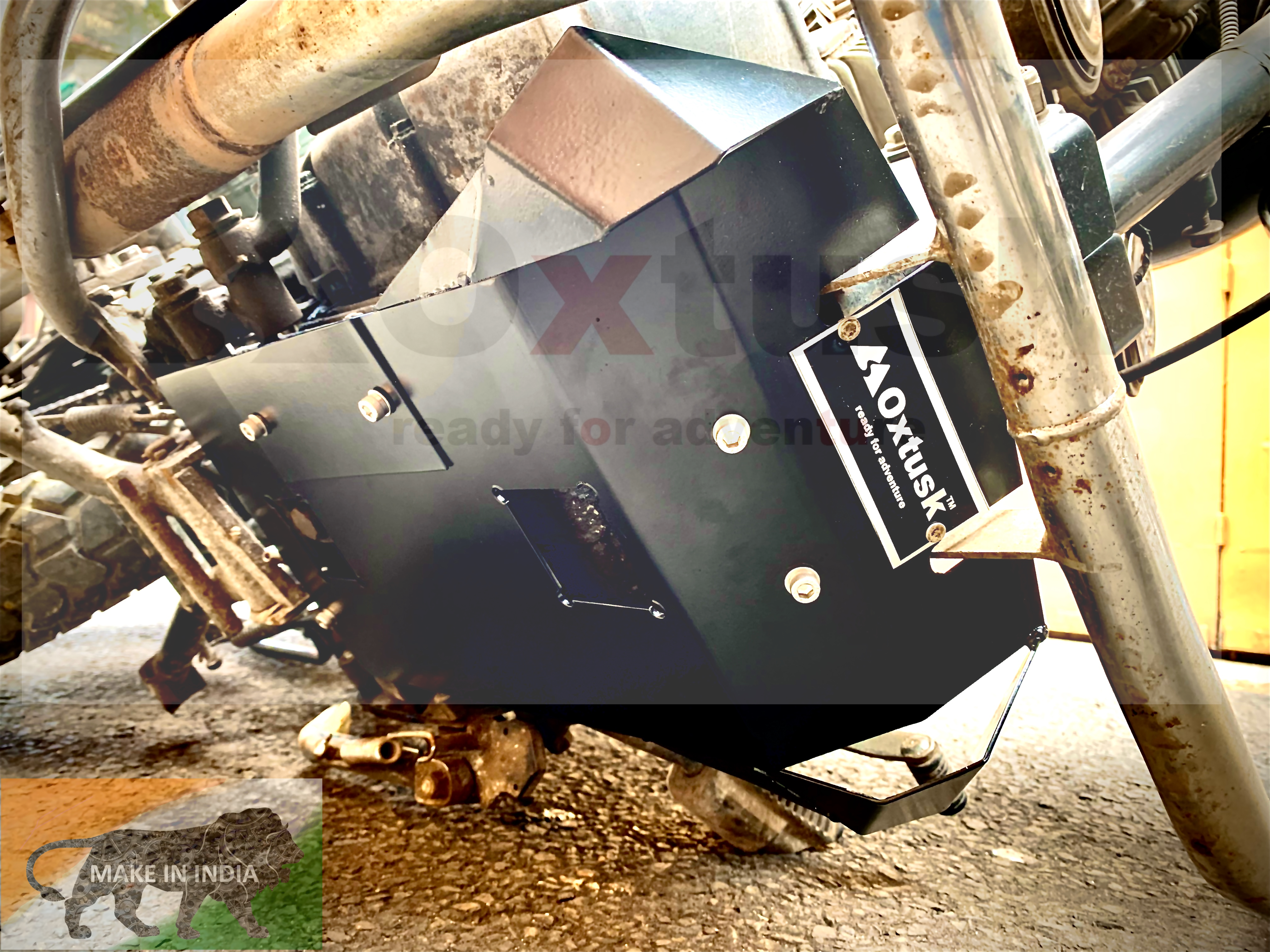 Oxtusk Engine guard, Bash Plate all Royal enfield 350 & 500cc - Image 4